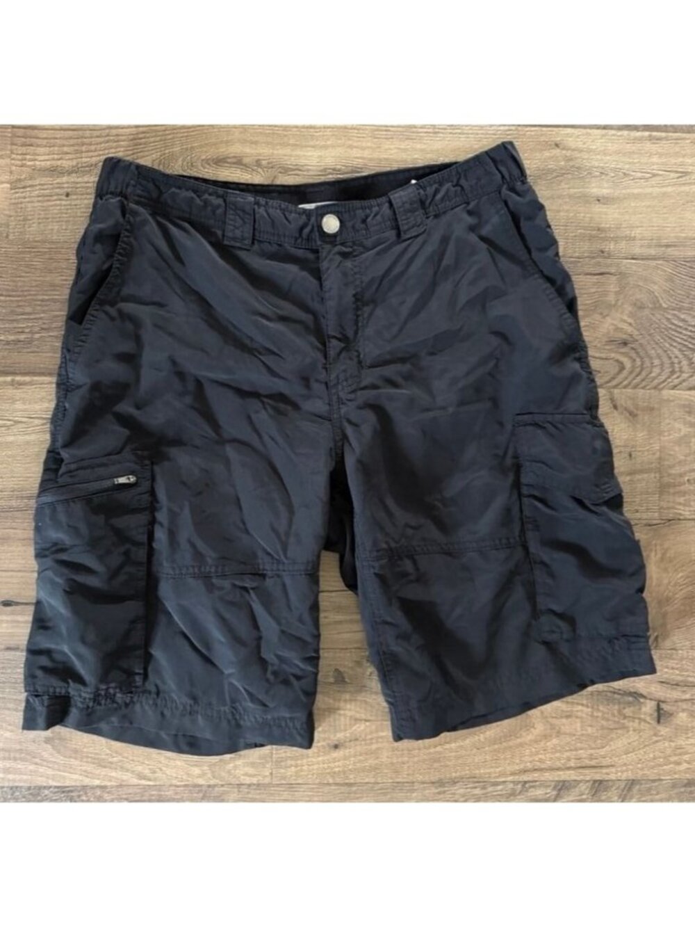 Columbia Silver Ridge Cargo Shorts Black Nylon 10 Inch Inseam XM0097 Men's 32